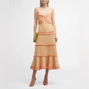 Alexis Bettine Tiered Knit Sweetheart Midi Dress